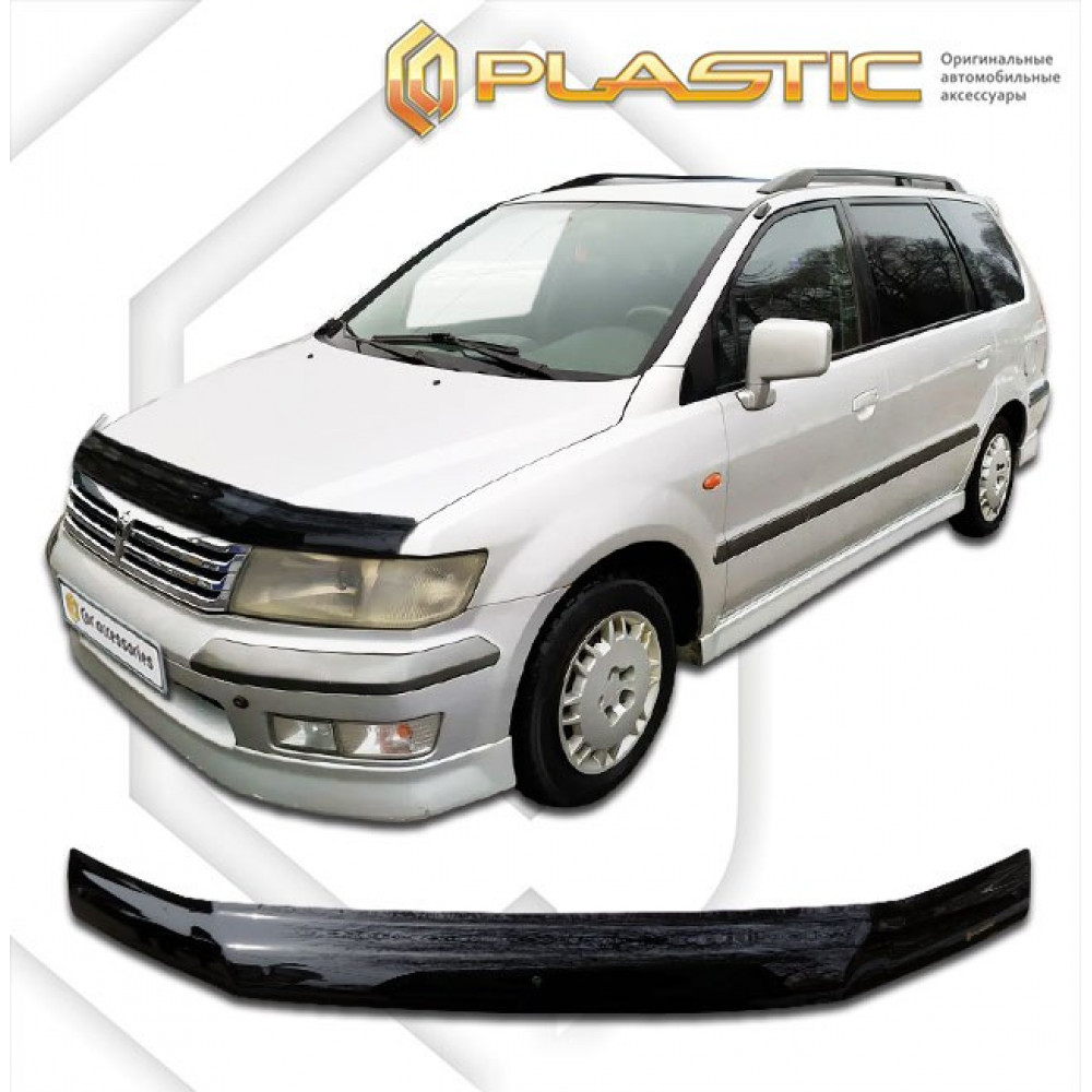 KAPOTA DEFLEKTORS MELNAIS  MITSUBISHI SPACE WAGON (1998-2005) CA-PLASTIC