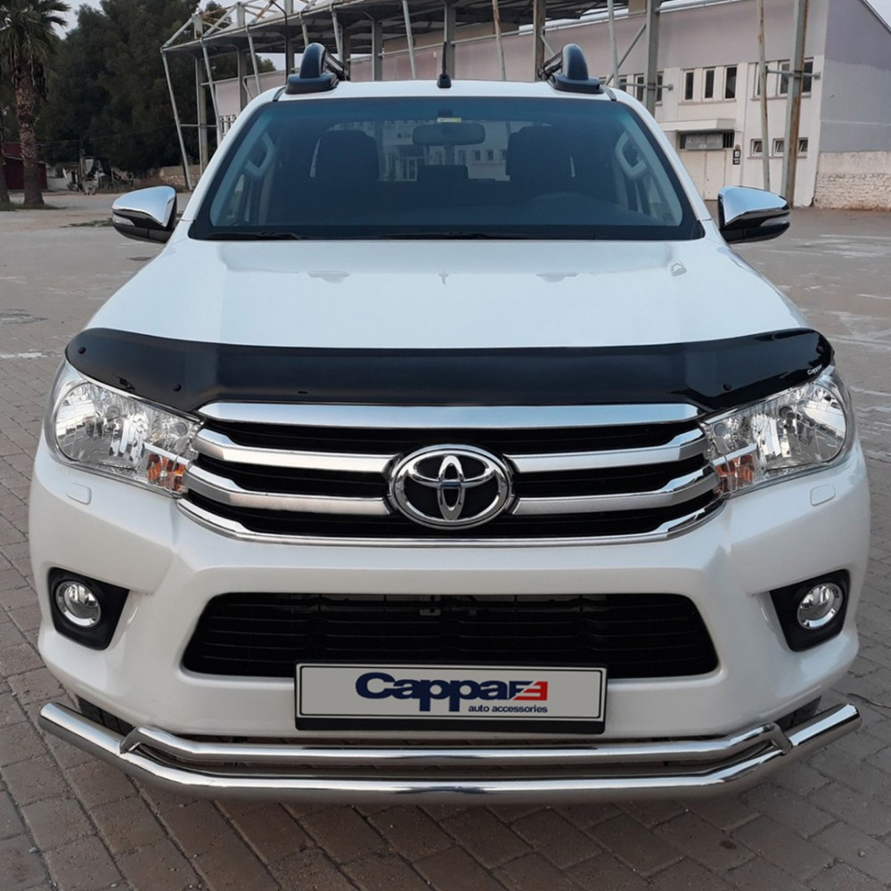 Дефлектор капота черный TOYOTA HILUX (2015-...) CAPPA FE (EUROCAP) 