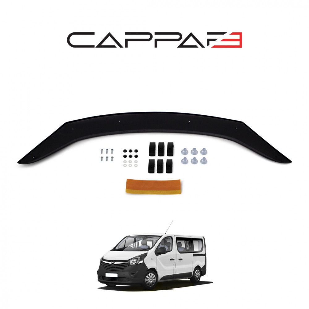 Дефлектор капота черный OPEL VIVARO (2014-2019) CAPPA FE (EUROCAP) 