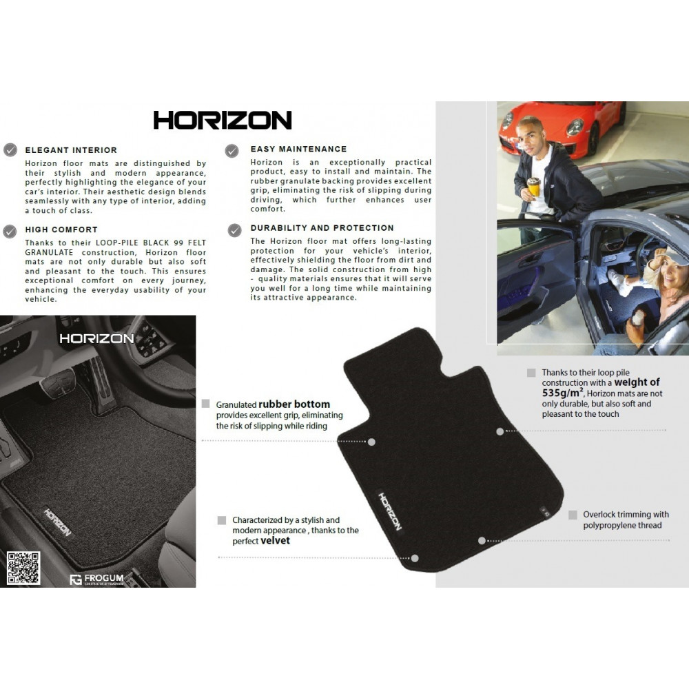 Car textile mats Toyota Aygo II (2014-2022) HORIZON HR466104