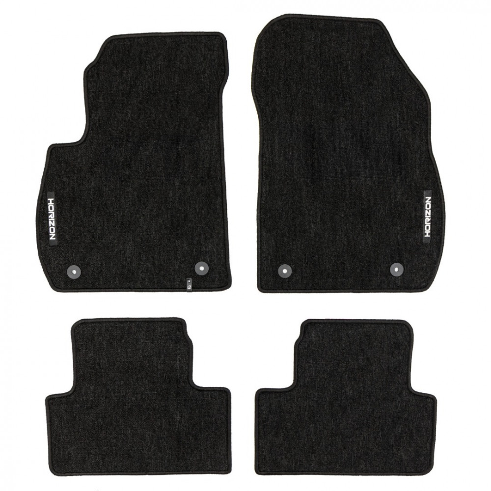 Auto tekstiilmatid mustad Opel Zafira C (2012-2019) HORIZON HR424142