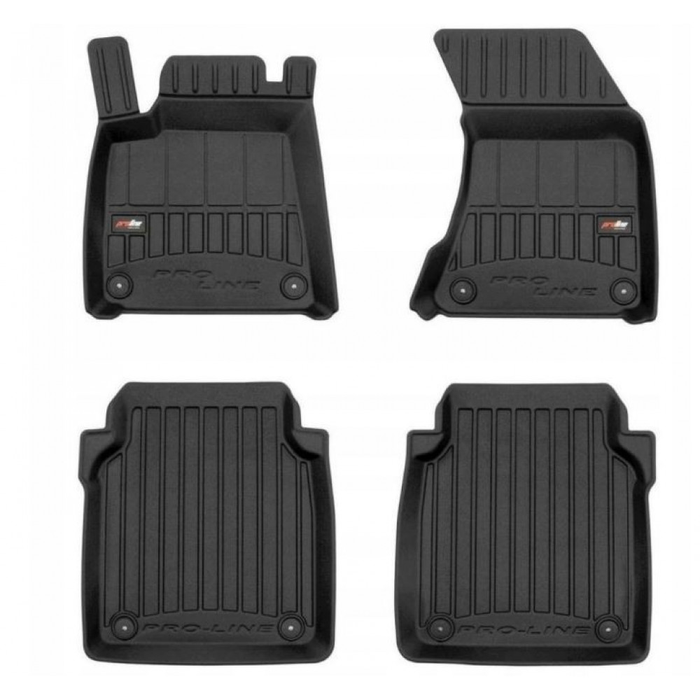 CAR RUBBER FLOOR MATS BLACK AUDI A8 LONG (2010-2017) 3D FROGUM 