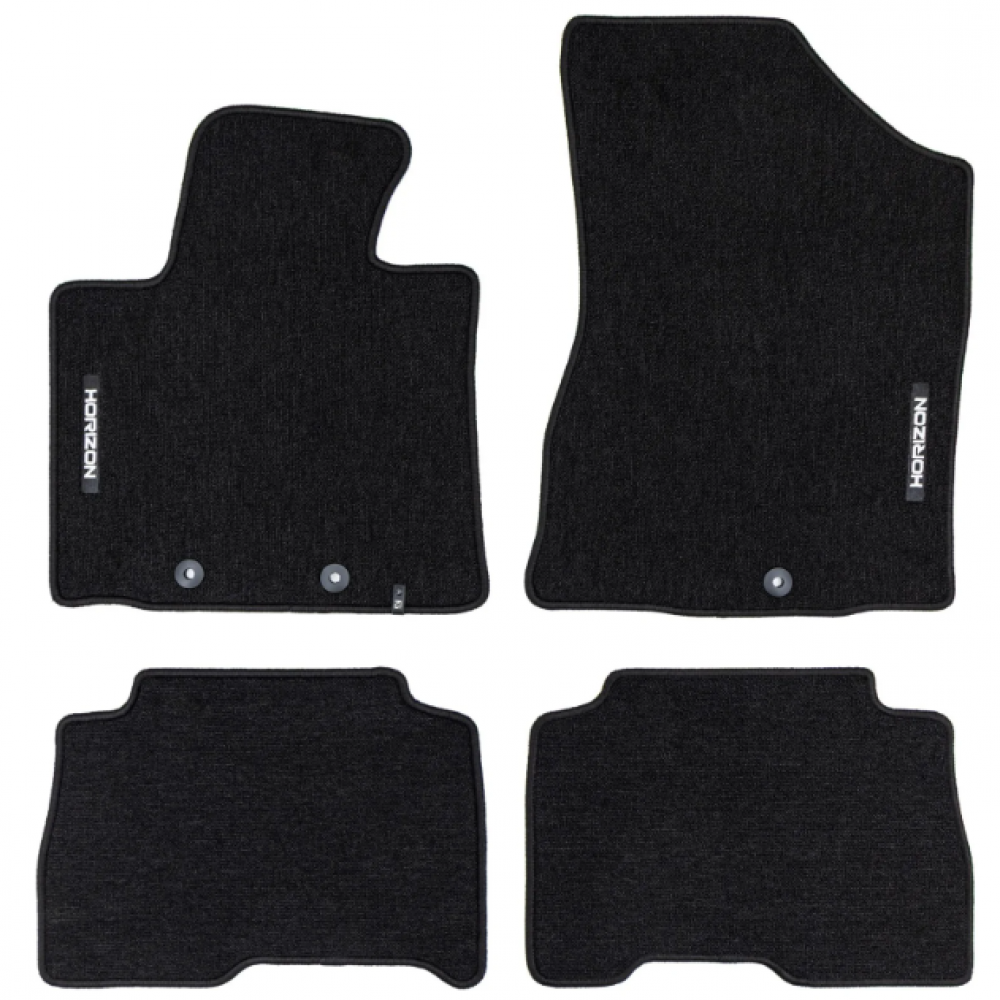 Auto tekstiilmatid mustad Kia Sorento III (2014-2020) HORIZON HR467453