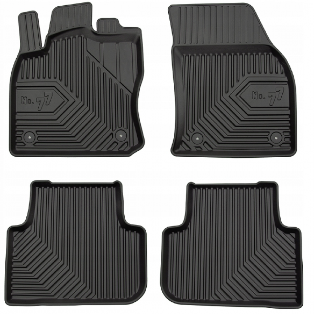 CAR RUBBER FLOOR MATS BLACK VOLKSWAGEN TIGUAN II (2016-...) NO.77 FROGUM