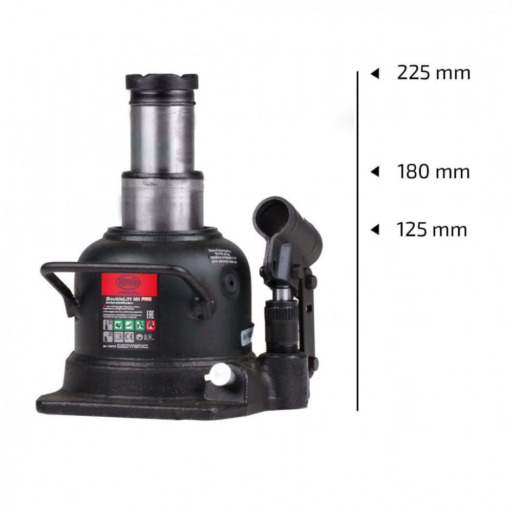 Hydraulic jack HEYNER DOUBLELIFT EXTRA LOW PRO 10 tonns 346110