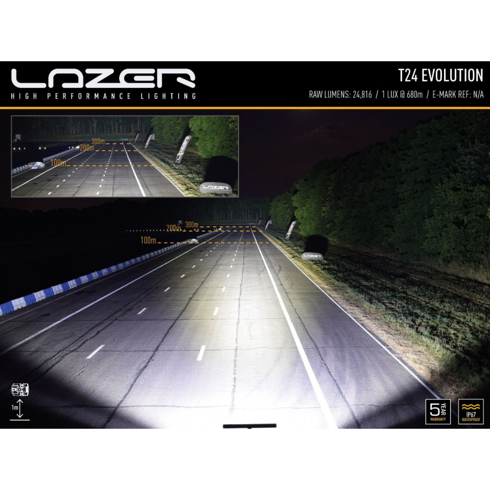 LED tālās gaismas lukturis LAZER T24 EVOLUTION (0024-EVO-B)