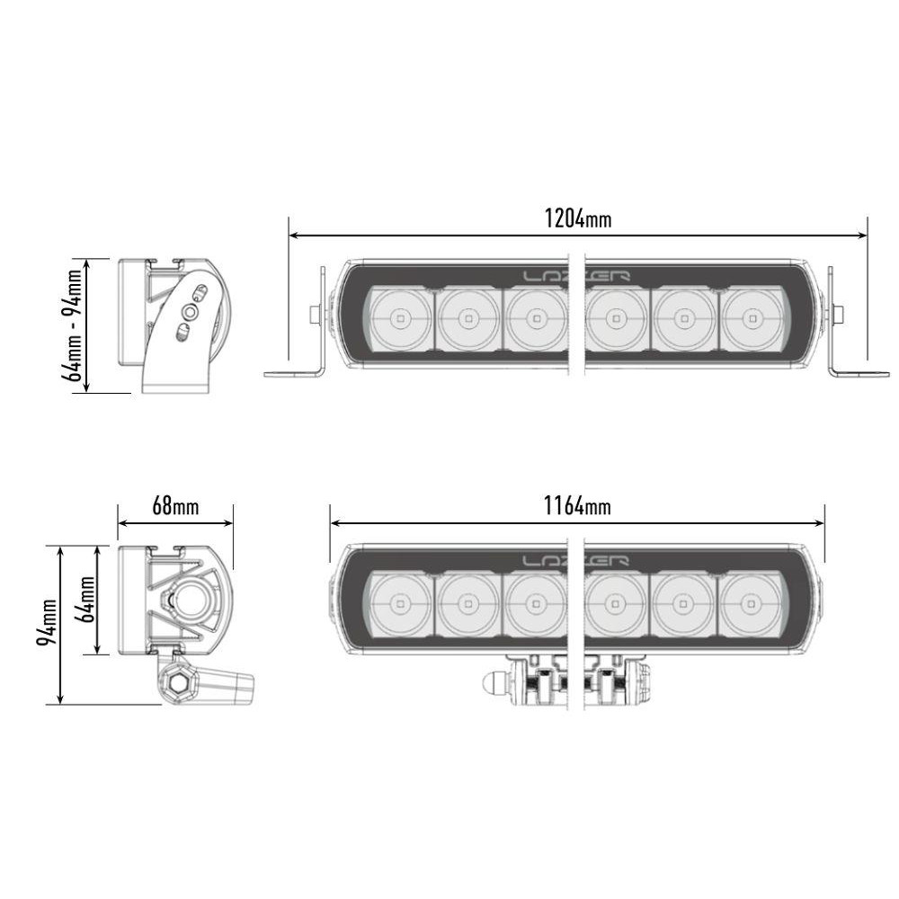 LED tālās gaismas lukturis LAZER T28 EVOLUTION (0028-EVO-B)