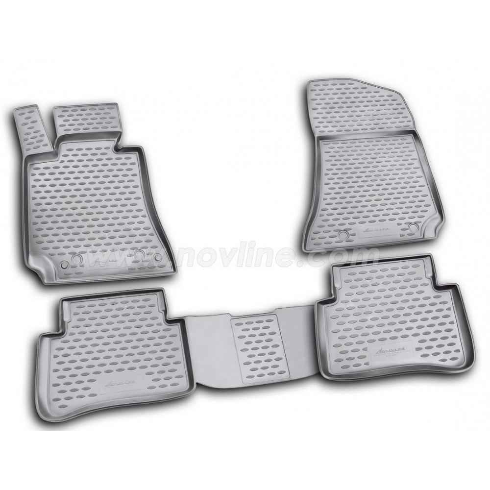 CAR RUBBER FLOOR MATS BLACK MB E-CLASS W212 (2009-2016) FORMAT by NOVLINE