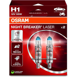 Car bulbs 12V 55W H1 OSRAM NIGHT BREAKER LASER +150% (2 pcs.) 64150NL-2HB
