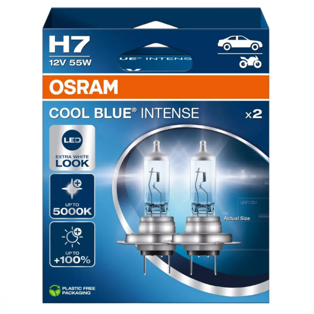 Car bulbs 12V 55W H7 OSRAM COOL BLUE INTENSE NEXT GEN +100% (2 gab.)