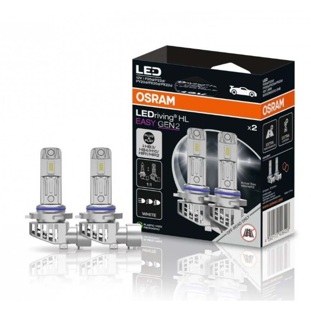 Авто LED лампочки OSRAM HB3/HIR1/H10/HB4/HIR2 LEDRIVING HL EASY GEN2 6000K (2 шт.) 9005DWESY2-2HB