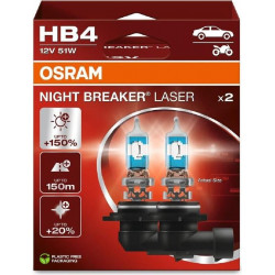 Auto spuldzes 12V 51W HB4 OSRAM NIGHT BREAKER LASER +150% (2 gab.) (Kartona iepak.)