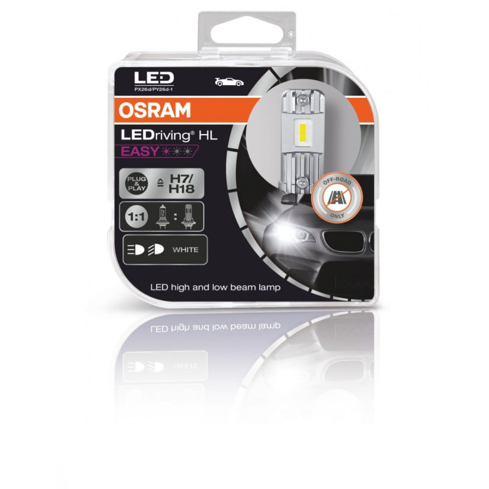 Auto LED spuldzes OSRAM H7/H18 LEDRIVING HL EASY 6000K (2 gab.) 64210DWESY-HCB