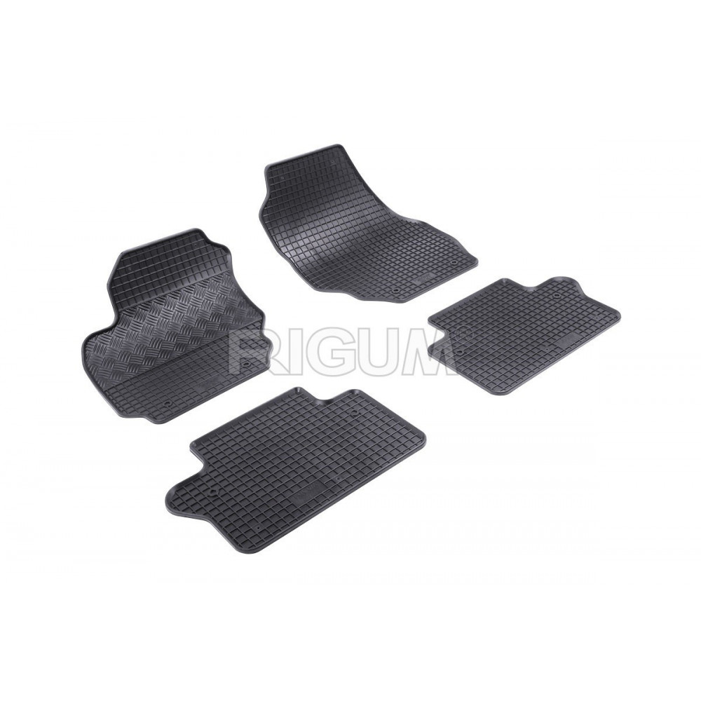 CAR RUBBER FLOOR MATS BLACK VOLVO S80 (2006-2016) RIGUM