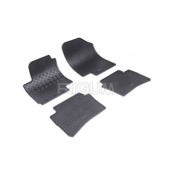 CAR RUBBER FLOOR MATS BLACK HYUNDAI i20 (2009-2014) RIGUM