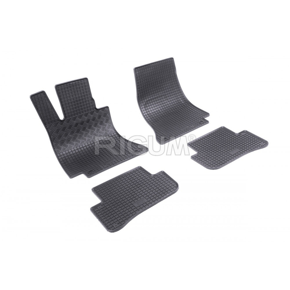 CAR RUBBER FLOOR MATS BLACK MERCEDES C-class W205 (2014-2021) RIGUM