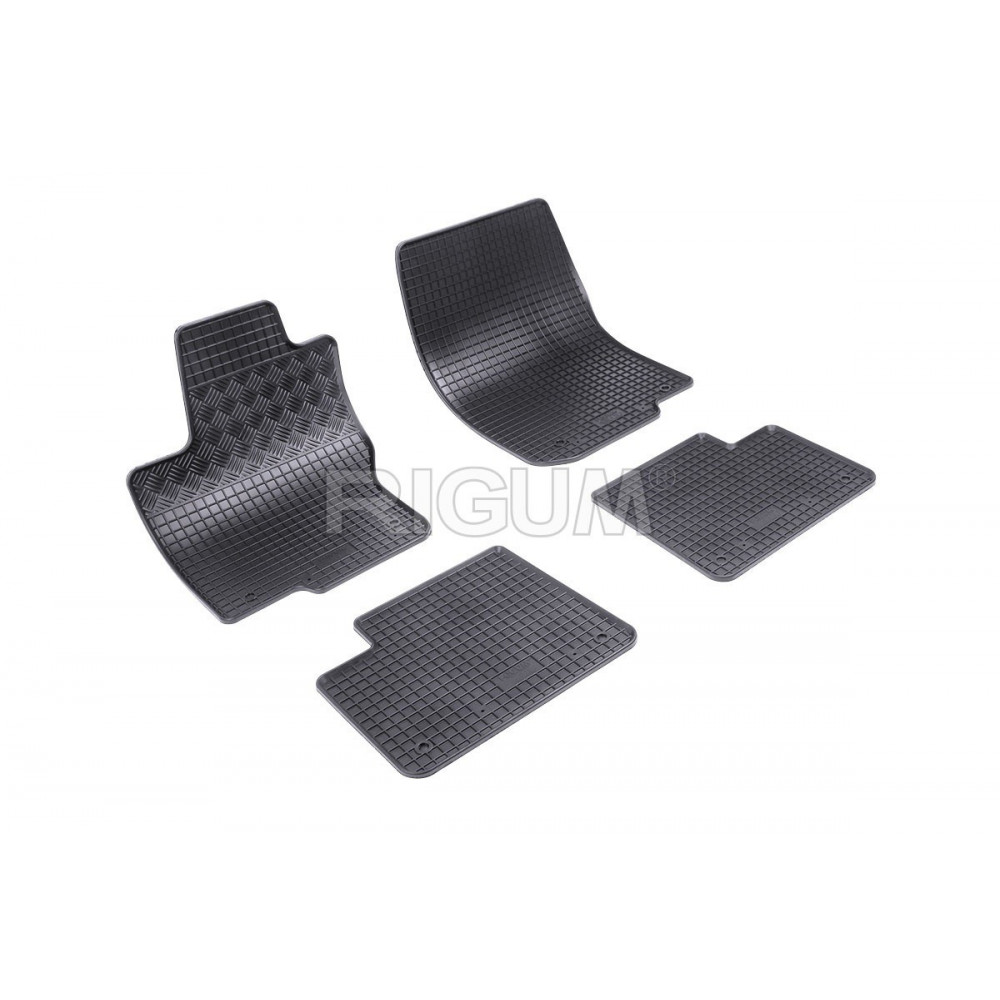 CAR RUBBER FLOOR MATS BLACK MB GL-class/GLS-class X166 (2012-...) RIGUM