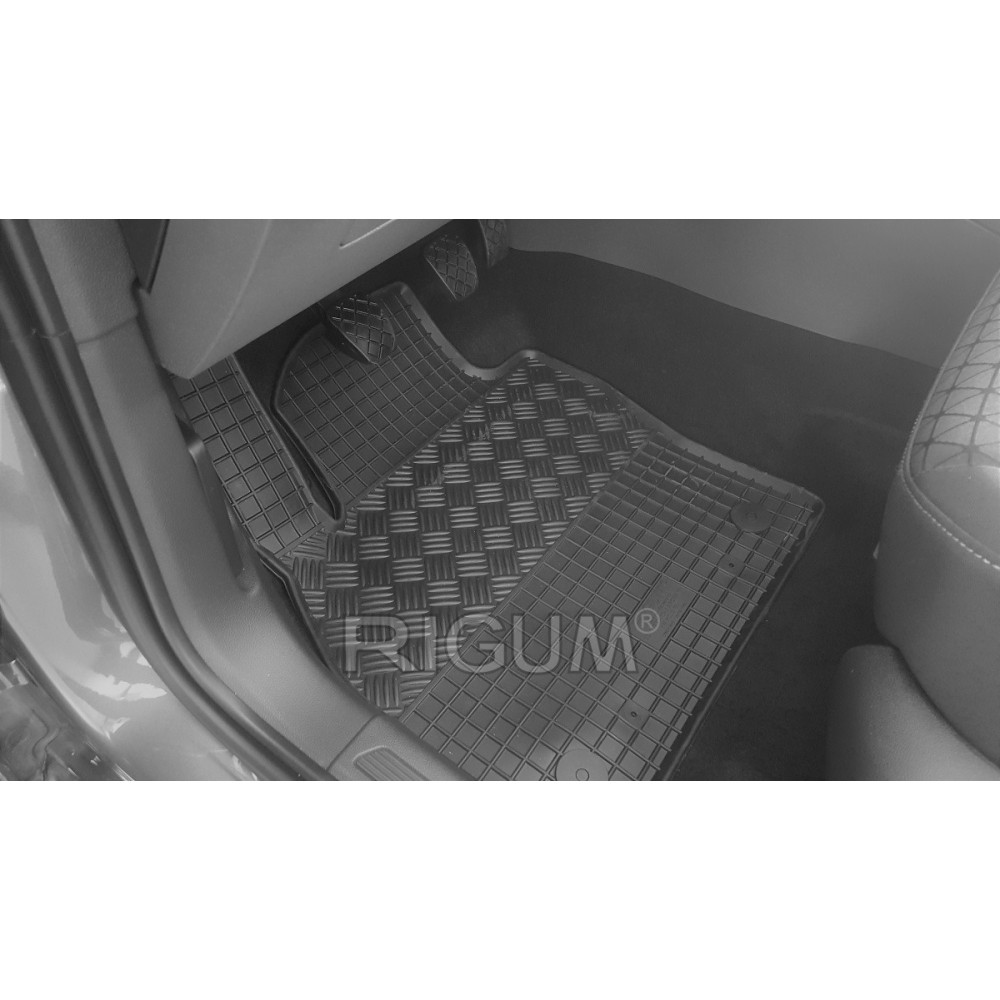 CAR RUBBER FLOOR MATS BLACK SKODA FABIA IV (2021-...) RIGUM