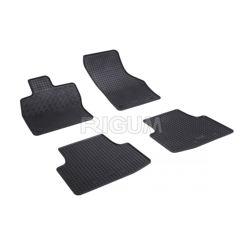 CAR RUBBER FLOOR MATS BLACK VOLKSWAGEN PASSAT B8 (2014-...) RIGUM