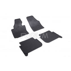 CAR RUBBER FLOOR MATS BLACK VOLKSWAGEN CADDY (5m) (2005-...) RIGUM