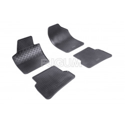 CAR RUBBER FLOOR MATS BLACK SKODA FABIA III (2014-...) RIGUM