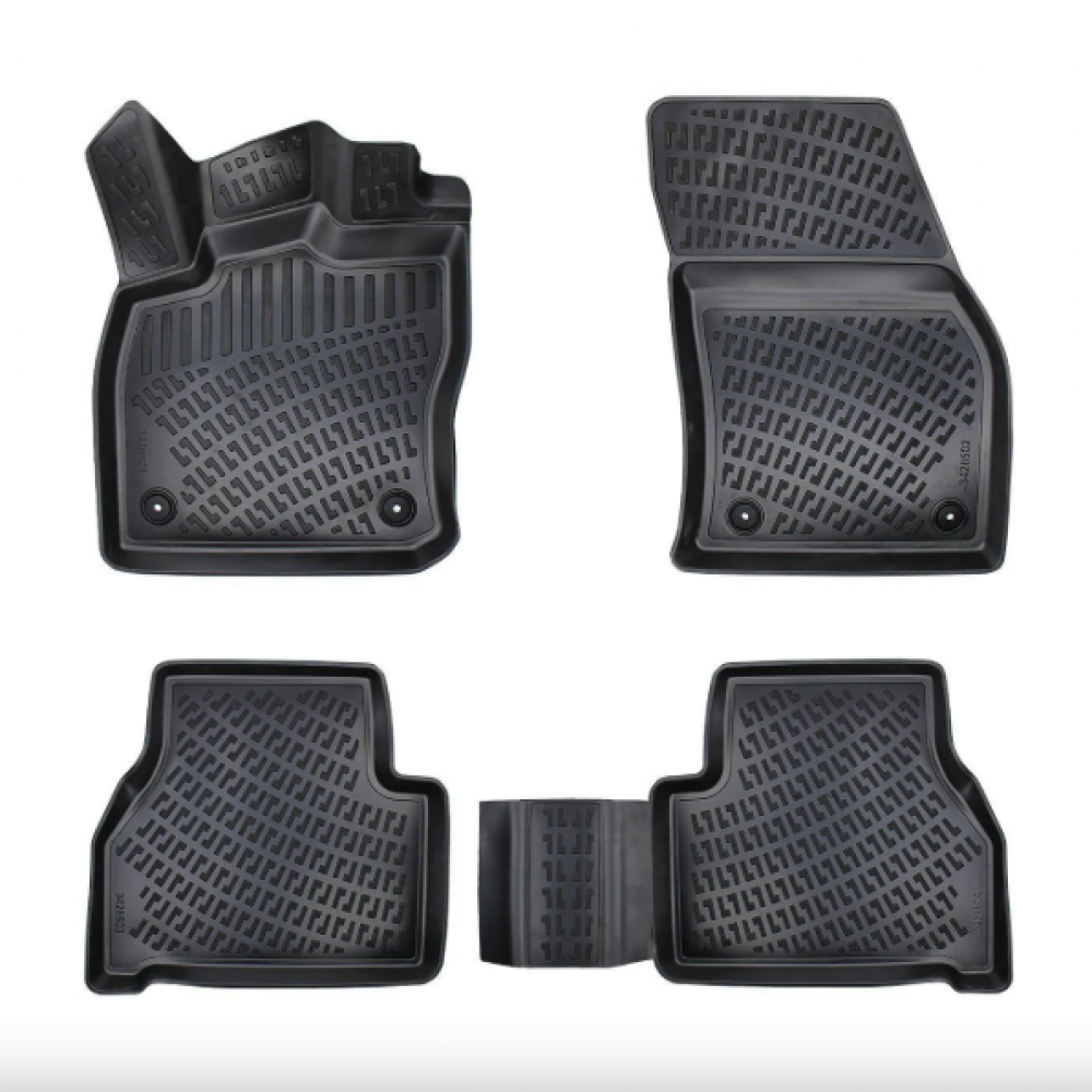 KUMIMATTOSARJA MUSTA 3D VW CADDY (2020-...) RIZLINE