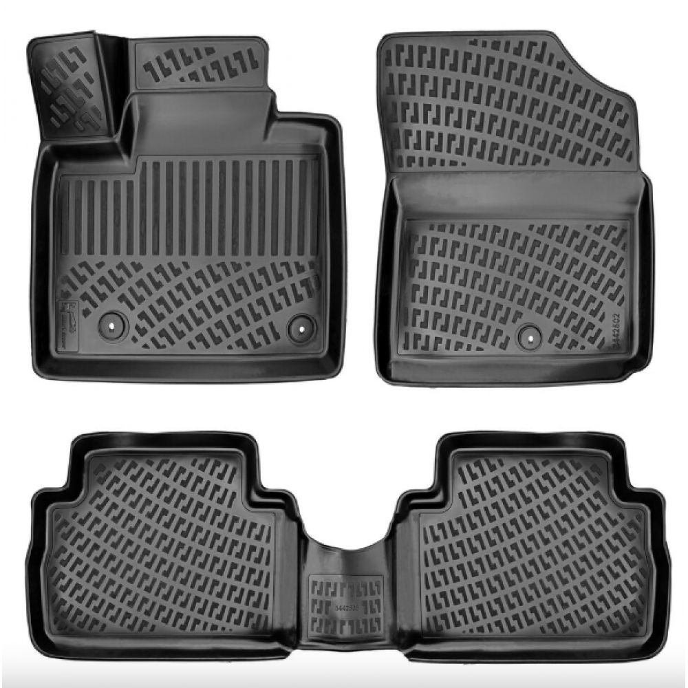 KUMIMATTOSARJA MUSTA 3D HYUNDAI SANTA FE Facelift (2020-...) RIZLINE