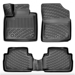 АВТОКОВРИКИ РЕЗИНОВЫЕ ЧЕРНЫЕ 3D HYUNDAI SANTA FE Facelift бензин. версия (2020-...) RIZLINE