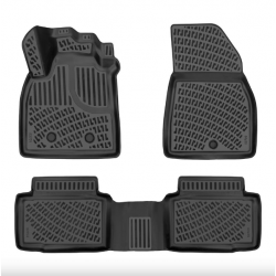 CAR RUBBER FLOOR MATS BLACK 3D DACIA DUSTER III Hybrid (HEV)/LPG (2024-...) RIZLINE