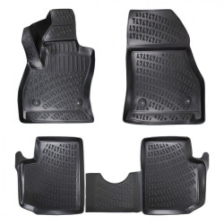 CAR RUBBER FLOOR MATS BLACK 3D RENAULT ESPACE (2023-...) RIZLINE