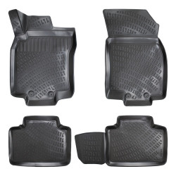 CAR RUBBER FLOOR MATS BLACK 3D NISSAN X-TRAIL III T32 (2014-2023) RIZLINE