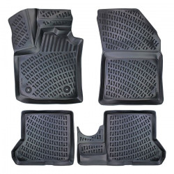 CAR RUBBER FLOOR MATS BLACK 3D DACIA DOKKER (2012-...) RIZLINE