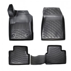 CAR RUBBER FLOOR MATS BLACK 3D FIAT BRAVO (2007-2014) RIZLINE