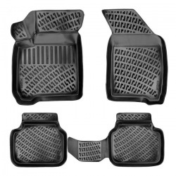 CAR RUBBER FLOOR MATS BLACK 3D FIAT FREEMONT (2009-2020) RIZLINE