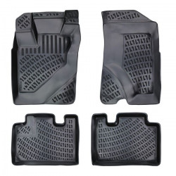 CAR RUBBER FLOOR MATS BLACK 3D HONDA CR-V II (2001-2006) RIZLINE