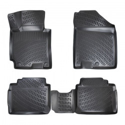 CAR RUBBER FLOOR MATS BLACK 3D HYUNDAI I30 I (2007-2012) RIZLINE