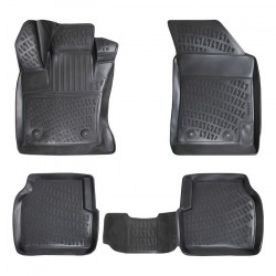 CAR RUBBER FLOOR MATS BLACK 3D JEEP COMPASS (2017-...) RIZLINE