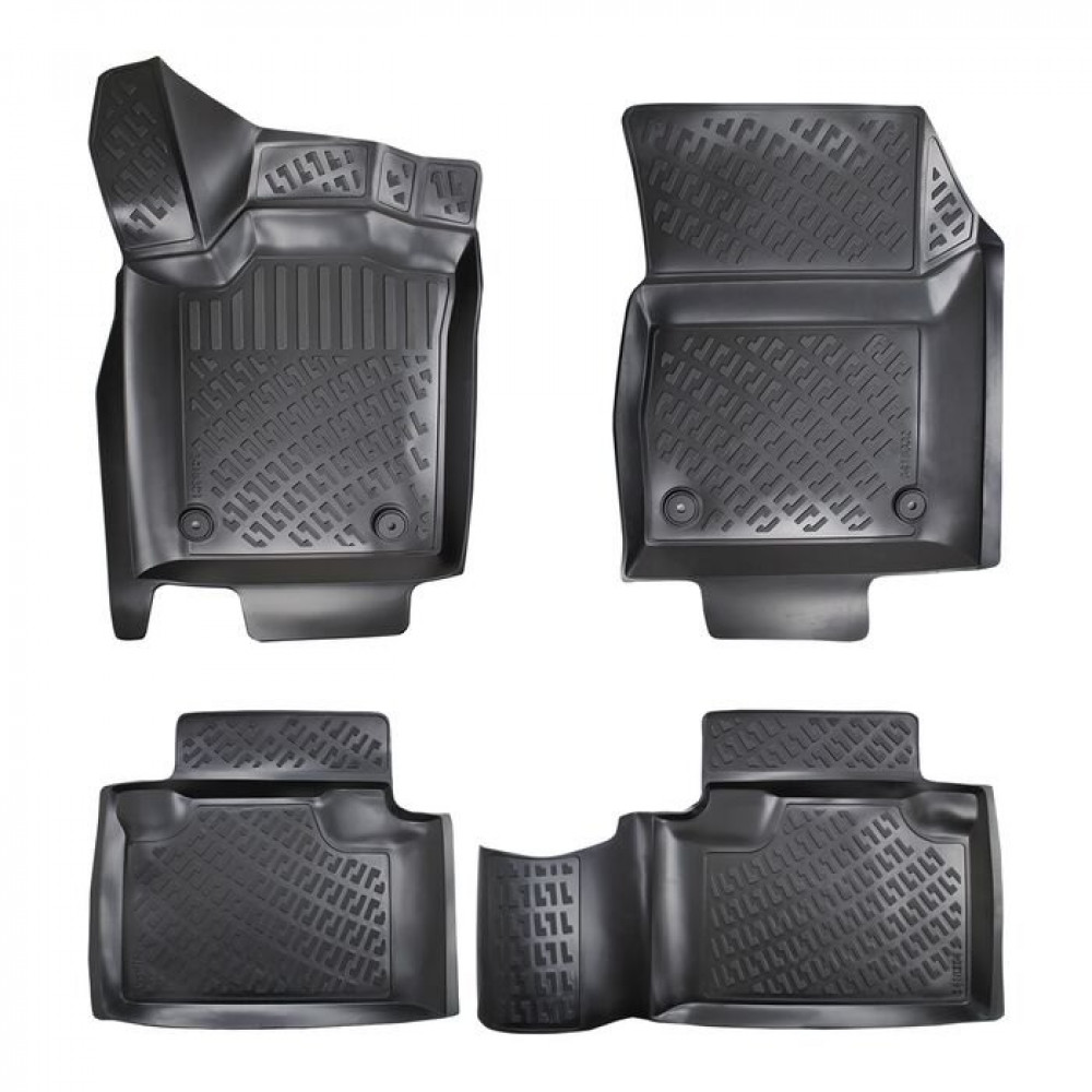 CAR RUBBER FLOOR MATS BLACK 3D JEEP GRAND CHEROKEE (2013-...) RIZLINE