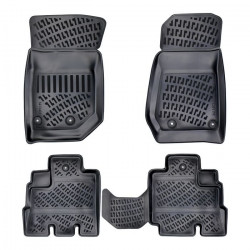 CAR RUBBER FLOOR MATS BLACK 3D JEEP WRANGLER RUBICON (4D) (2018-...) RIZLINE