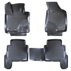 CAR RUBBER FLOOR MATS BLACK 3D KIA SORENTO II (2009-2012) RIZLINE