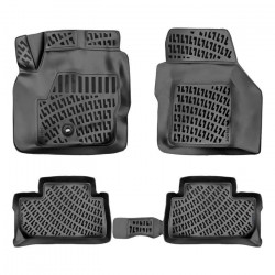 CAR RUBBER FLOOR MATS BLACK 3D LAND ROVER FREELANDER II (2006-2014) RIZLINE