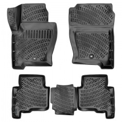 CAR RUBBER FLOOR MATS BLACK 3D LAND ROVER RANGE ROVER SPORT I (2005-2013) RIZLINE