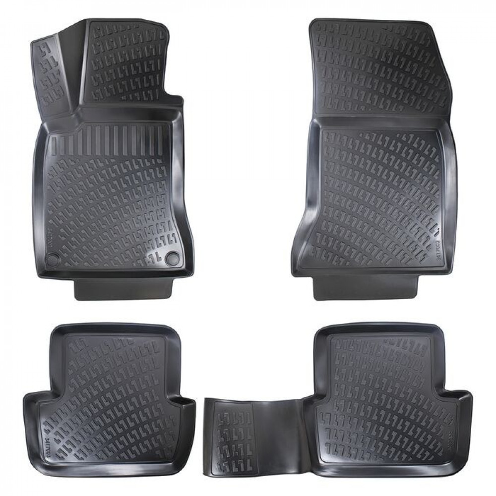 CAR RUBBER FLOOR MATS BLACK 3D MERCEDES  A-Class  W176 (2012-2018) RIZLINE