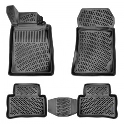 CAR RUBBER FLOOR MATS BLACK 3D MERCEDES C-Class W202 (1993-2000) RIZLINE