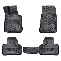 CAR RUBBER FLOOR MATS BLACK 3D MERCEDES GLC (2015-...) RIZLINE