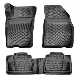 CAR RUBBER FLOOR MATS BLACK 3D  MERCEDES ML-class W163 (1997-2005) RIZLINE