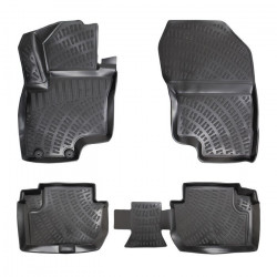 CAR RUBBER FLOOR MATS BLACK 3D MITSUBISHI OUTLANDER III (2012-2021) RIZLINE