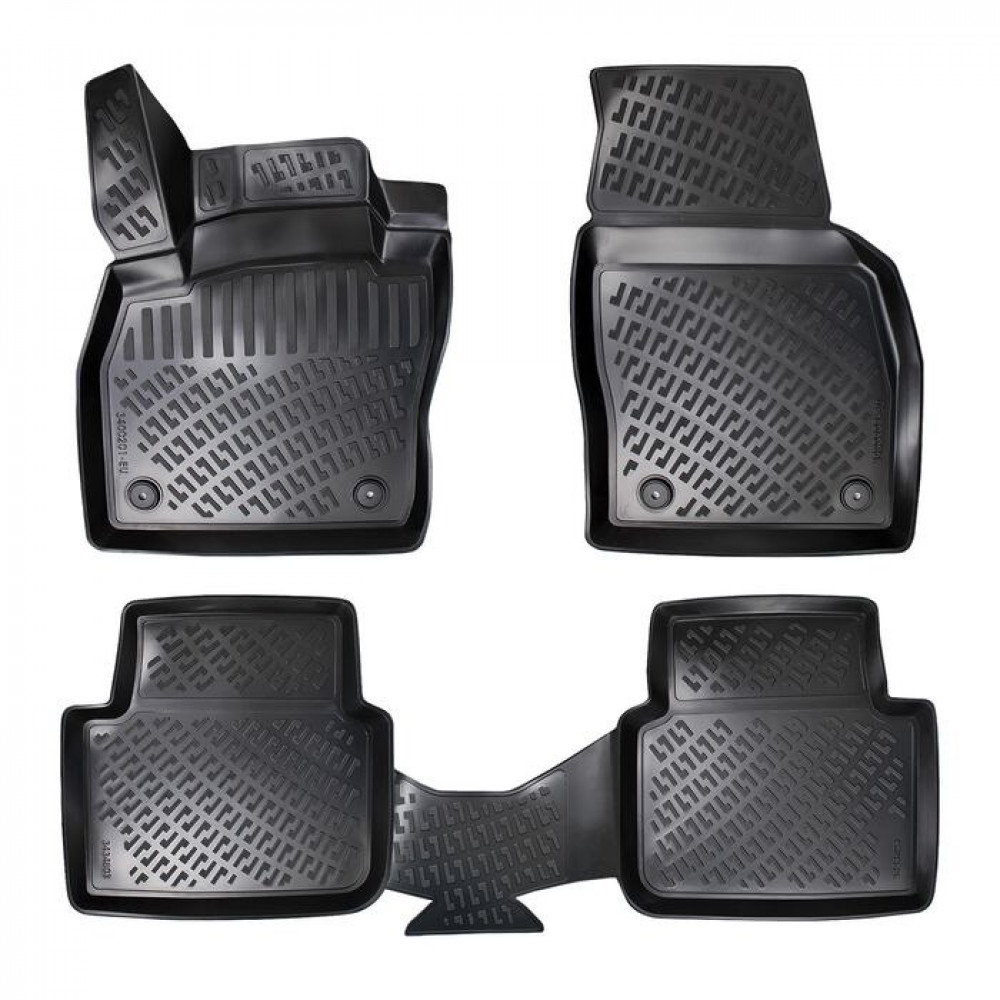 CAR RUBBER FLOOR MATS BLACK 3D SKODA KAMIQ (2019-...) RIZLINE