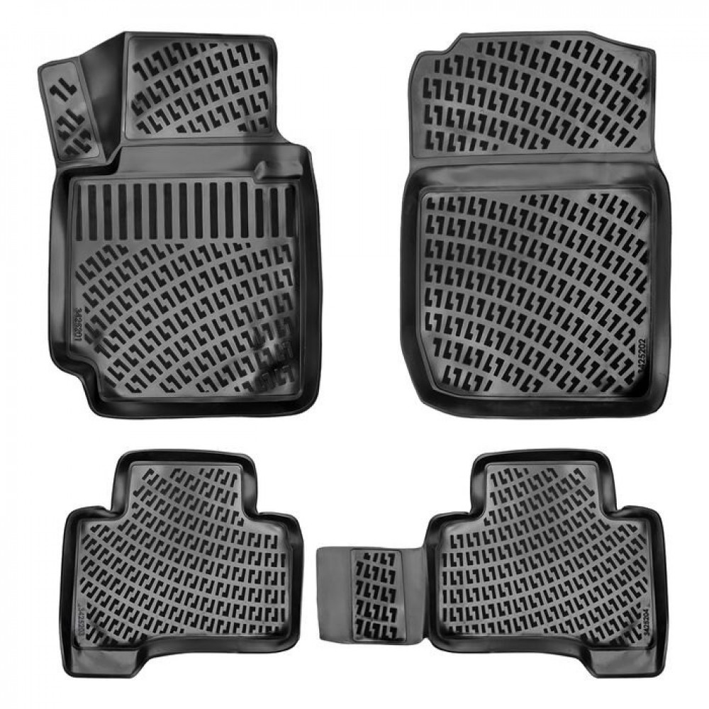 CAR RUBBER FLOOR MATS BLACK 3D SUZUKI GRAND VITARA (5d.) (2005-...) RIZLINE