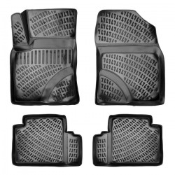 CAR RUBBER FLOOR MATS BLACK 3D TOYOTA AVENSIS III (2009-2018) RIZLINE